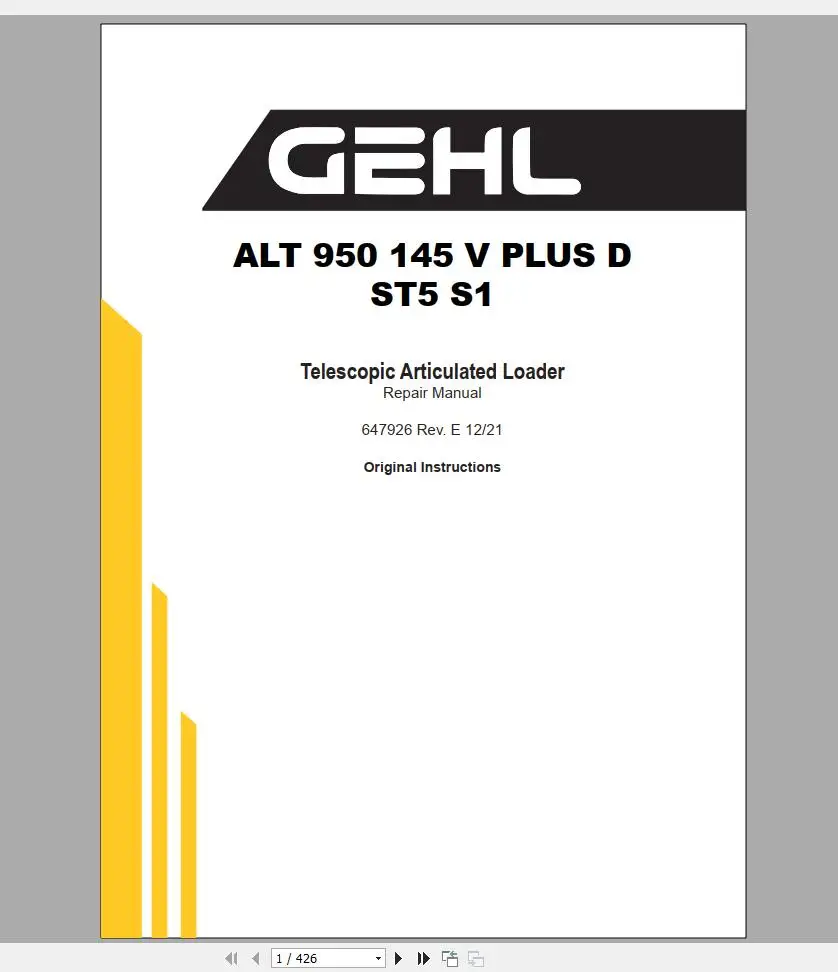 SpecDiag GEHL Machinery Heavy  - Heavy Equipment Pdf 评论和价格