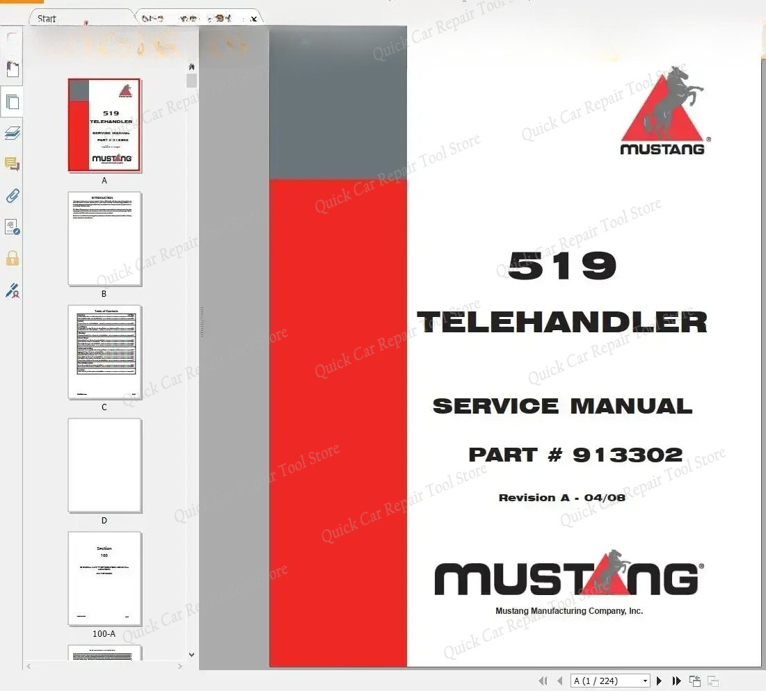 AutoCD Mustang Machinery Heavy - Heavy Equipment Pdf 评论和价格